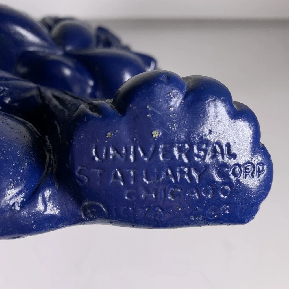 Vtg Blue Universal Statuary Corp Shaggy Lion Wall Hanging Decor Art Chicago 1970